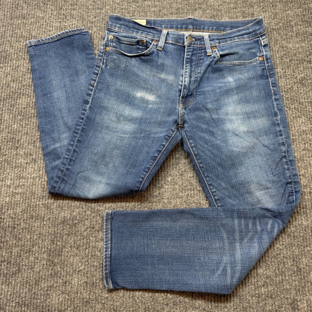 Levi's 511‎ Mens 34x28 Slim Fit Jeans Faded Blue Denim Stretch Casual